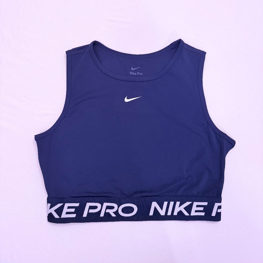 Nike Pro Women's Dri-FIT Cropped Tank Top - Midnight Navy
